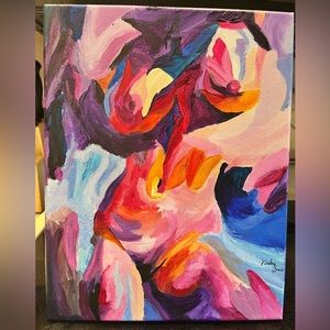 11”x14”canvas.Naked woman surrounded by color.Accepting highest offer.